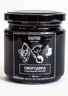 Черная смородина в сосновом сиропе, 200 мл