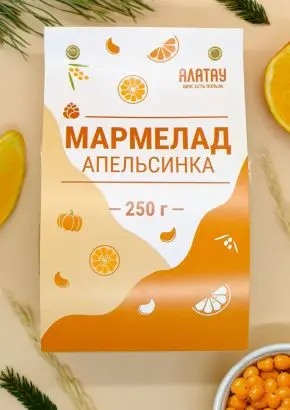 Мармелад фруктовый Апельсиновый, 250 гр