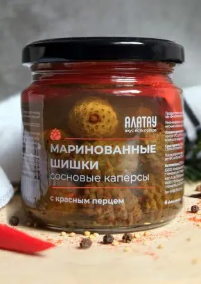 Каперсы из сосновых шишек маринованные с красным перцем, 200 мл