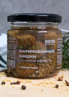 Каперсы из сосновых шишек маринованные с пряностями, 200 мл