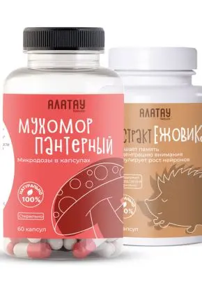 КОМБО «Мухомор Пантерный и Ежовик»: микродозинг из мухомора пантерного и экстракт ежовика КОМБО «Мухомор Пантерный и Ежовик»: микродозинг из мухомора пантерного и экстракт ежовика
